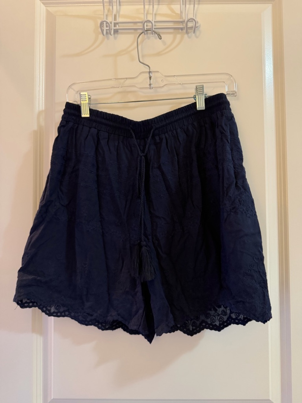 Solitaire Navy Tassel Drawstring High Waist Shorts with matching Top!